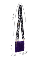 Women's Purple Plush Portfolio Bag | Derimod Women's Purple Plush Portfolio Bag | Derimod