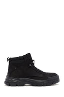 Men's Black Zippered Casual Nubuck Leather Boots | Derimod Men's Black Zippered Casual Nubuck Leather Boots | Derimod