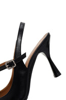 Kadın Siyah Topuklu Deri Ayakkabı | Derimod