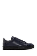 Men's Navy Blue Leather Sneaker | Derimod Men's Navy Blue Leather Sneaker | Derimod
