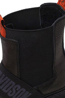 Harley Davidson Woman Gray Nefud Thick-Sole Leather Chelsea Boots | Derimod Harley Davidson Woman Gray Nefud Thick-Sole Leather Chelsea Boots | Derimod