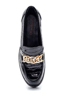 Women's Leather Chain Crocodile Loafer | Derimod Women's Leather Chain Crocodile Loafer | Derimod