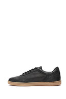 Erkek Siyah Bağcıklı Deri Sneaker | Derimod Erkek Siyah Bağcıklı Deri Sneaker | Derimod