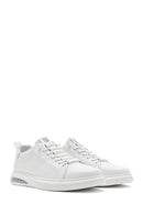 Men's White Lace-up Leather Sneaker | Derimod Men's White Lace-up Leather Sneaker | Derimod