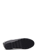 Women's Black Leather Wedge Heeled Comfort Shoes | Derimod Women's Black Leather Wedge Heeled Comfort Shoes | Derimod