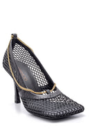 Women's Chain Detailed Square Toe Heeled Shoes | Derimod Women's Chain Detailed Square Toe Heeled Shoes | Derimod