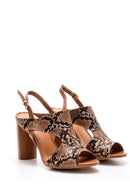 Women's Snakeskin Patterned Heeled Shoes | Derimod Women's Snakeskin Patterned Heeled Shoes | Derimod
