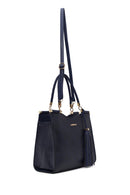 Woman Navy Long-Strap Printed Classic Shoulder Bag | Derimod Woman Navy Long-Strap Printed Classic Shoulder Bag | Derimod