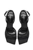 Women's Black Ankle Buckle High Thin Heel Sandals | Derimod Women's Black Ankle Buckle High Thin Heel Sandals | Derimod