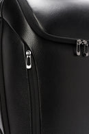 D-Pack Unisex Black Technological Leather Backpack | Derimod D-Pack Unisex Black Technological Leather Backpack | Derimod