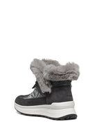Geox Women's Gray D Spherica Active X2 Shearling Waterproof Leather Boots | Derimod Geox Women's Gray D Spherica Active X2 Shearling Waterproof Leather Boots | Derimod