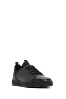 Erkek Siyah Bağcıklı Deri Sneaker | Derimod Erkek Siyah Bağcıklı Deri Sneaker | Derimod