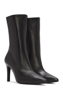 Kadın Siyah Fermuarlı İnce Topuklu Deri Bot | Derimod Kadın Siyah Fermuarlı İnce Topuklu Deri Bot | Derimod