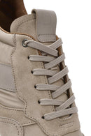 Men's Beige Lace-up Leather Sneaker | Derimod Men's Beige Lace-up Leather Sneaker | Derimod