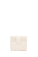 Woman Cream Quilted Card Holder | Derimod Woman Cream Quilted Card Holder | Derimod