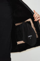 Megeve Kadın Siyah Deri Ceket | Derimod Megeve Kadın Siyah Deri Ceket | Derimod