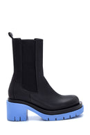 Women's Black Leather Heeled Chelsea Boots | Derimod Women's Black Leather Heeled Chelsea Boots | Derimod