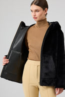 Gardena Women's Black Double-Sided Teddy Coat | Derimod Gardena Women's Black Double-Sided Teddy Coat | Derimod