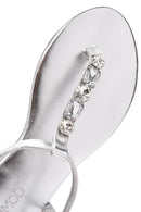 Women's Silver Stone Flip-Flop Sandals | Derimod Women's Silver Stone Flip-Flop Sandals | Derimod