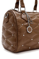 Kadın Vizon Uzun Askılı Aksesuarlı Kapitone Desenli Kol Çantası | Derimod Kadın Vizon Uzun Askılı Aksesuarlı Kapitone Desenli Kol Çantası | Derimod