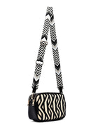 Women's Black Long Strap Patterned Crossbody Bag | Derimod Women's Black Long Strap Patterned Crossbody Bag | Derimod