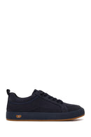 Male Navy Lace-up Nubuck Leather Sneaker | Derimod Male Navy Lace-up Nubuck Leather Sneaker | Derimod