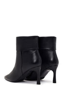 Woman Black Thin High-Heeled Leather Boots | Derimod Woman Black Thin High-Heeled Leather Boots | Derimod