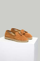 Püskül Detaylı Hardal Kadın Deri Espadril | Derimod Püskül Detaylı Hardal Kadın Deri Espadril | Derimod