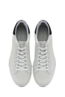 Men's White Lace-up Leather Sneaker | Derimod Men's White Lace-up Leather Sneaker | Derimod