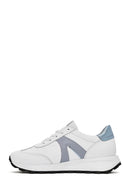 Women's White Lace-Up Leather Sneaker | Derimod Women's White Lace-Up Leather Sneaker | Derimod