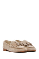 Women's Beige Suede Leather Masculine Loafer | Derimod Women's Beige Suede Leather Masculine Loafer | Derimod