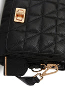 Geox Kadın Siyah Veriana Kapitone Deri Omuz Çantası | Derimod Geox Kadın Siyah Veriana Kapitone Deri Omuz Çantası | Derimod