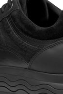 Geox Erkek Siyah Spherica Bağcıklı Deri Sneaker | Derimod Geox Erkek Siyah Spherica Bağcıklı Deri Sneaker | Derimod
