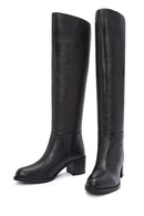 Women's Black Thick Heel Leather Boots | Derimod Women's Black Thick Heel Leather Boots | Derimod