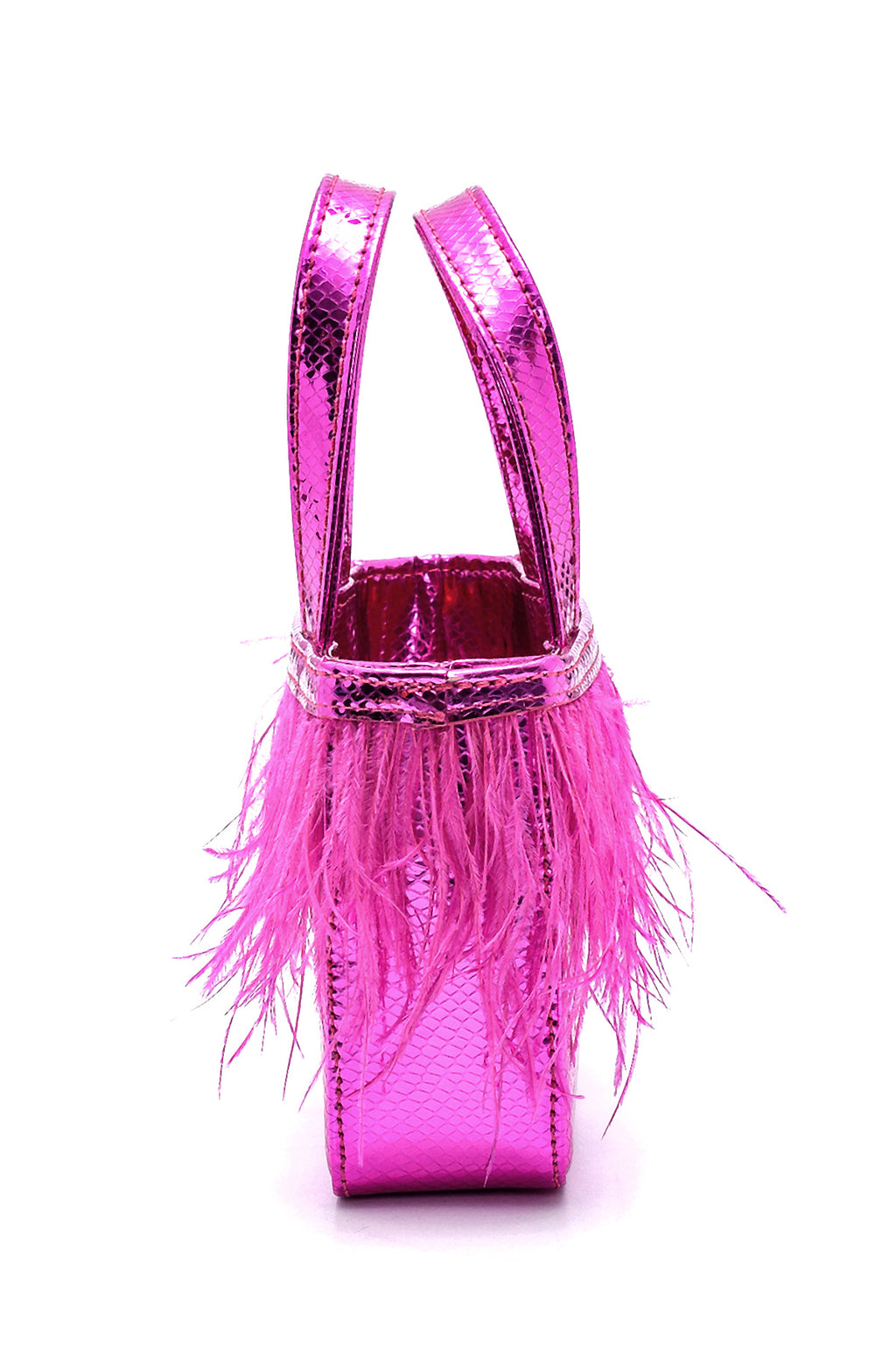 Kadın Tüylü Yılan Desenli Derimod X Whenever Company Mini El Çantası