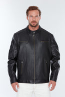 Alanzo (Plus) Erkek Siyah Deri Ceket | Derimod Alanzo (Plus) Erkek Siyah Deri Ceket | Derimod