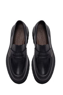 Male Black Thick-Soled Leather Loafer | Derimod Male Black Thick-Soled Leather Loafer | Derimod