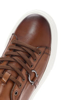 Men's Tan Lace-up Thick-Sole Leather Sneaker | Derimod Men's Tan Lace-up Thick-Sole Leather Sneaker | Derimod