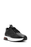 Erkek Siyah Bağcıklı Kalın Tabanlı Deri Sneaker | Derimod Erkek Siyah Bağcıklı Kalın Tabanlı Deri Sneaker | Derimod