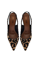 Kadın Leopar Arkası Açık İnce Topuklu Deri Ayakkabı | Derimod Kadın Leopar Arkası Açık İnce Topuklu Deri Ayakkabı | Derimod