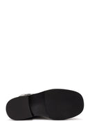 Women's Black Buckled Biker Leather Boots | Derimod Women's Black Buckled Biker Leather Boots | Derimod