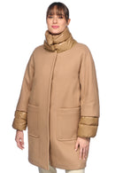 Geox Women's Brown W Diamante Long Coat | Derimod Geox Women's Brown W Diamante Long Coat | Derimod