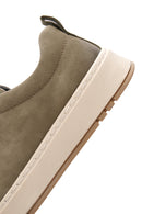 Erkek Haki Bağcıklı Nubuk Deri Sneaker | Derimod Erkek Haki Bağcıklı Nubuk Deri Sneaker | Derimod