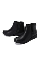 Women's Black Leather Wedge Heel Boots | Derimod Women's Black Leather Wedge Heel Boots | Derimod