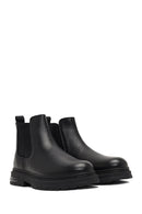 Male Black Thick-Soled Leather Chelsea Boots | Derimod Male Black Thick-Soled Leather Chelsea Boots | Derimod