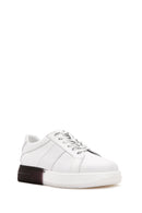 Men's White Thick Sole Lace Up Leather Sneaker | Derimod Men's White Thick Sole Lace Up Leather Sneaker | Derimod