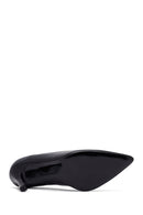 Woman Black Thin-Heeled Leather Stiletto | Derimod Woman Black Thin-Heeled Leather Stiletto | Derimod