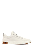 Male White Lace-Up Leather Sneaker | Derimod Male White Lace-Up Leather Sneaker | Derimod