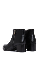 Women's Black Zippered Chunky Heel Boots | Derimod Women's Black Zippered Chunky Heel Boots | Derimod