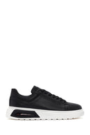 Erkek Siyah Kalın Tabanlı Bağcıklı Deri Sneaker | Derimod Erkek Siyah Kalın Tabanlı Bağcıklı Deri Sneaker | Derimod